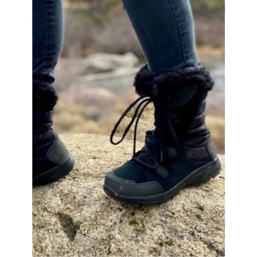 Columbia Ice Maiden II Winter Snow Boots Black Grey Waterproof Size 9.5